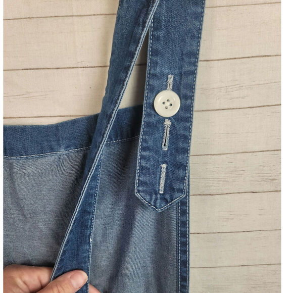 American Apparel Blue Denim Wide Leg Overalls,  sz XL - Picture 9 of 16